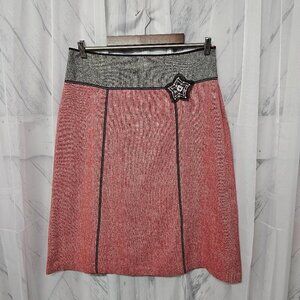 Elegant Pink and Gray A-Line Skirt
